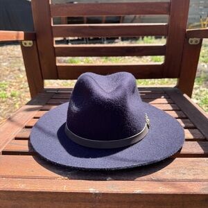 Goorin Bros Navy Blue/Purple 100% Wool Fedora Size M